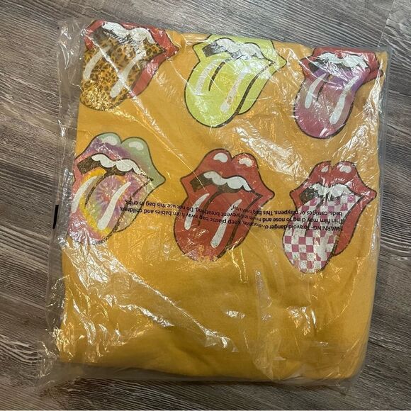 The Rolling Stones Multi Logo Short Sleeve Women's Graphic T-Shirt - Mustard XXL - Picture 6 of 6